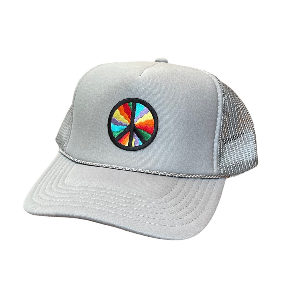 Rainbow Peace Trucker Hat Adult one size fits most